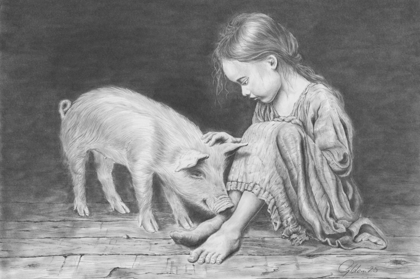 das Strandhaus Bleistiftkunst,eine realistische Zeichnung von einer Ruine am Strand