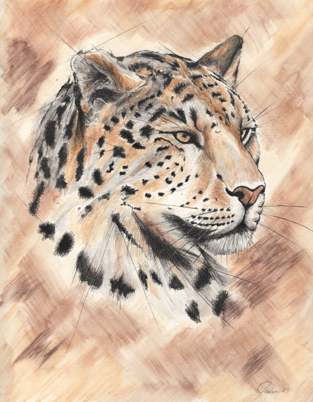 das Strandhaus Bleistiftkunst,eine realistische Zeichnung von einer Ruine am Strand